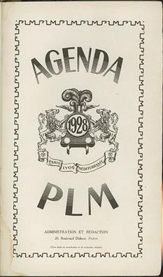 Agenda PLM Paris Lyon Mediterranee - 1928