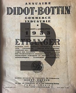 Annuaire Didot & Bottin Commerce Industrie 1933 (Türkiye içerikli Ticaret rehberi)