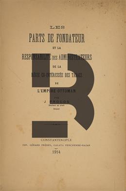 Les Parts de Fondateur et la Responsabilite des Administrateurs de la Regie Co-Interessee des Tabacs de L'Empire Ottoman